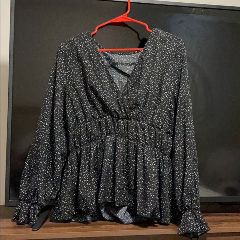 Long sleeve black blouse